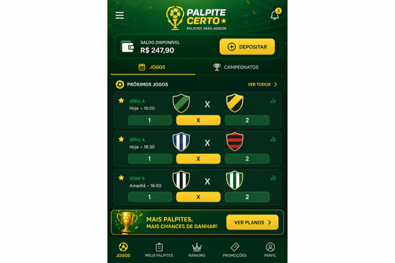 Lista de jogos para palpite