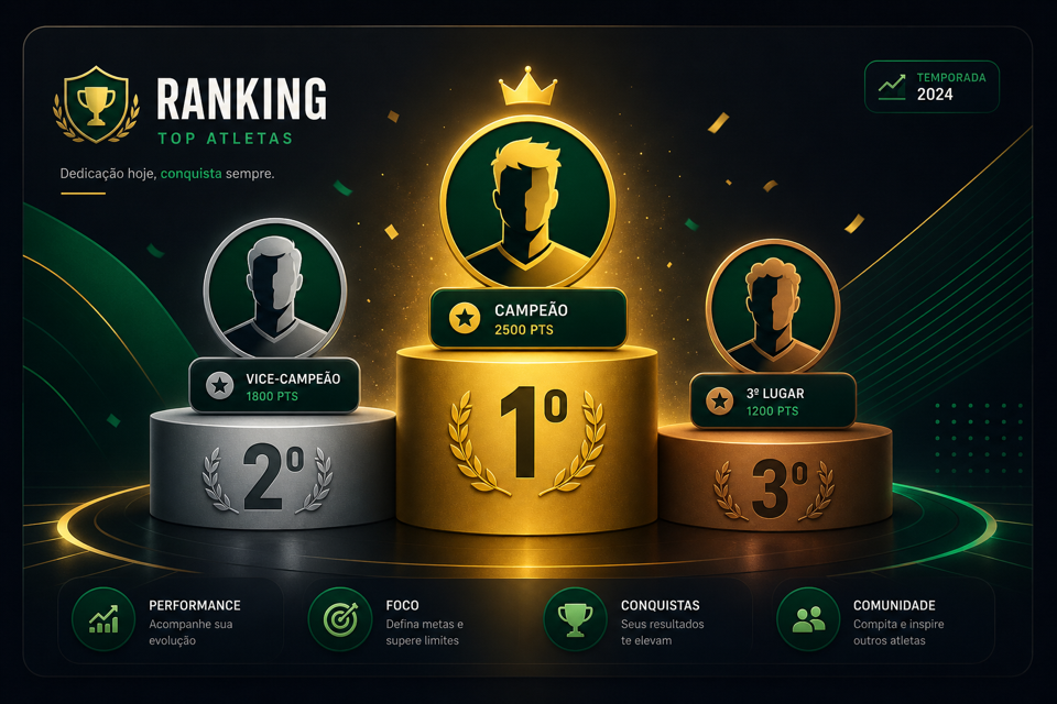 Pódio de ranking ao vivo